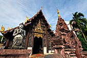 Chiang Mai - The Wat Phan Tao temple. Overview showing the gable of the Wihan. 